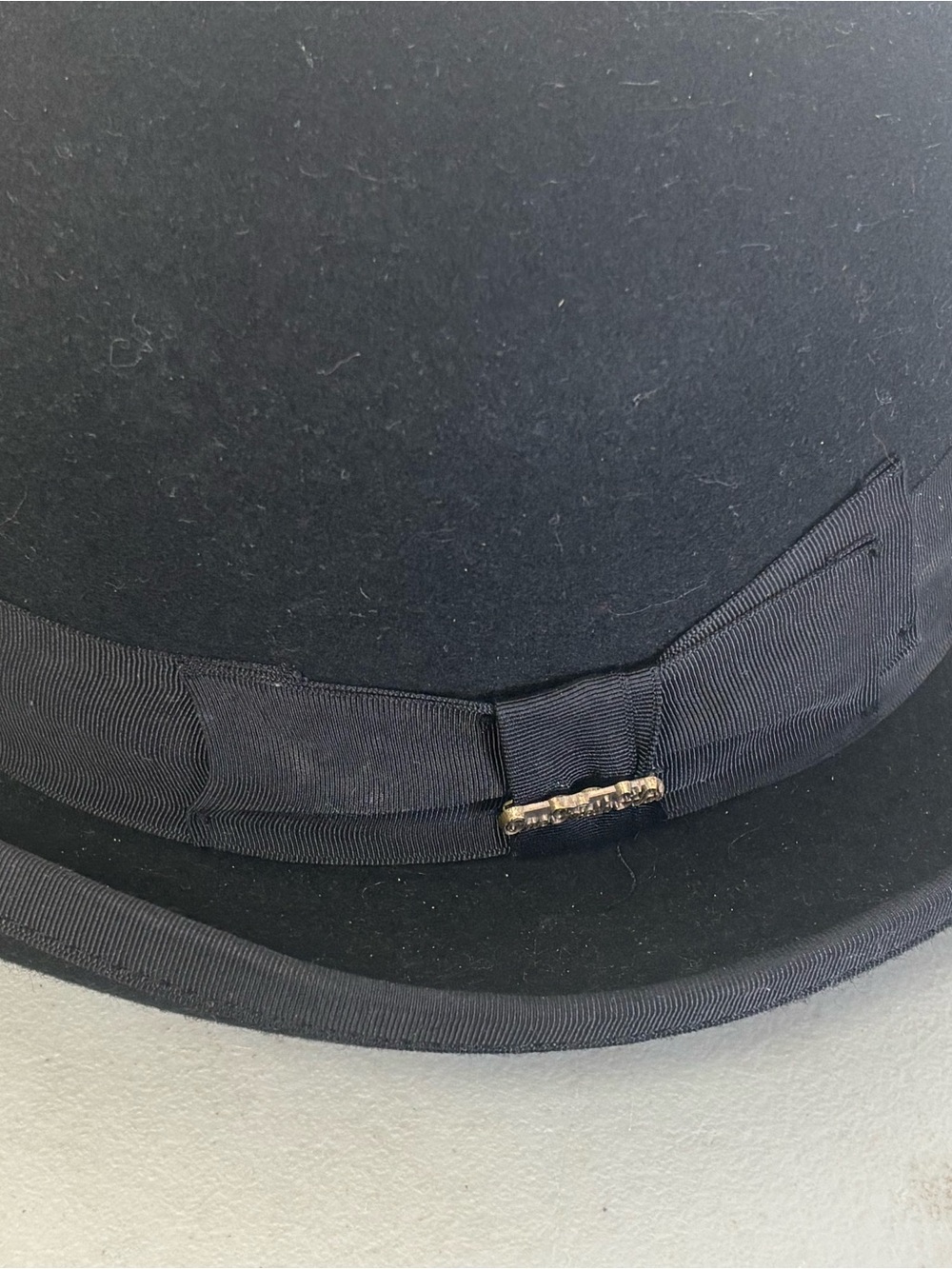 Vintage SFTC Men’s Black 100% Wool Bowler Derby Hat Size L - Picture 2 of 7
